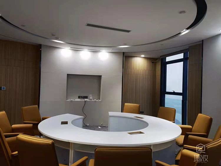 中式風辦公室使用木紋膜效果展示-PVC裝飾貼膜