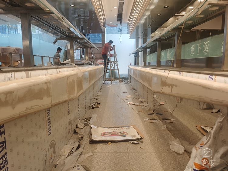 連鎖快餐店lg木紋膜翻新改色-PVC木紋膜