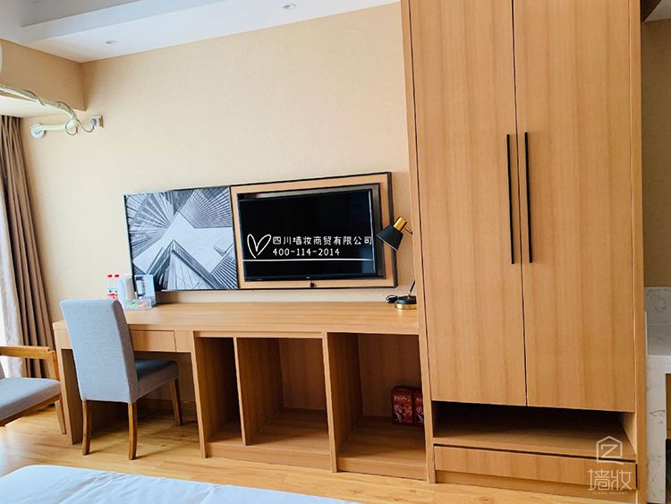 酒店家具貼木紋膜案例-PVC裝飾貼膜